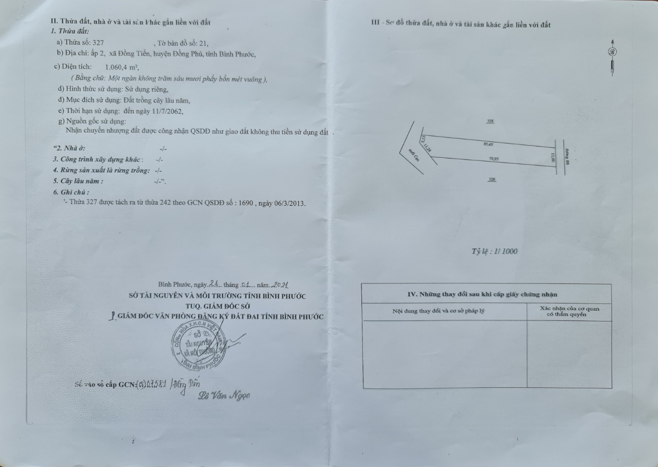 Cần bán Đất đường ĐT 741, Xã Tân Thành, Diện tích 350m², Giá 620 Triệu 2