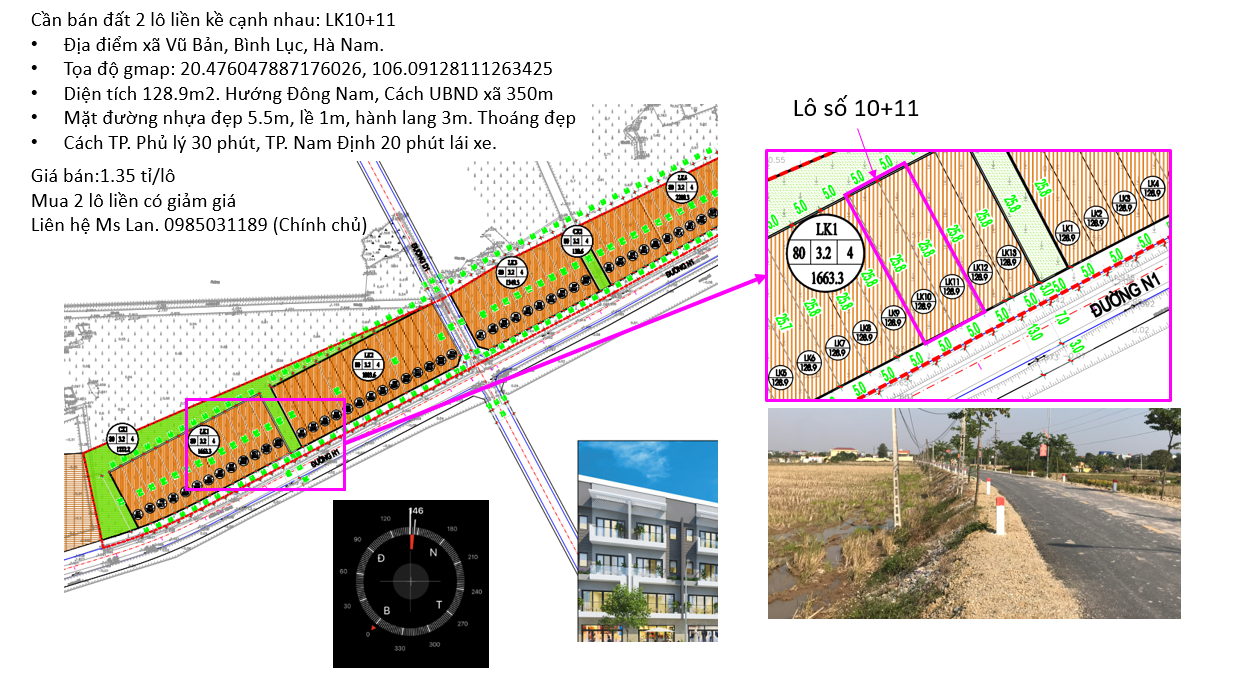 Cần bán Đất dự án Bình Lục New City, Diện tích 128.9m², Giá 1.35 Tỷ - LH: 0985031189 Ms Lan 1