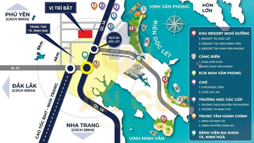 Cần bán Đất đường Quốc lộ 1A, Xã Ninh An, Diện tích 100m², Giá 7 Triệu/m² 2