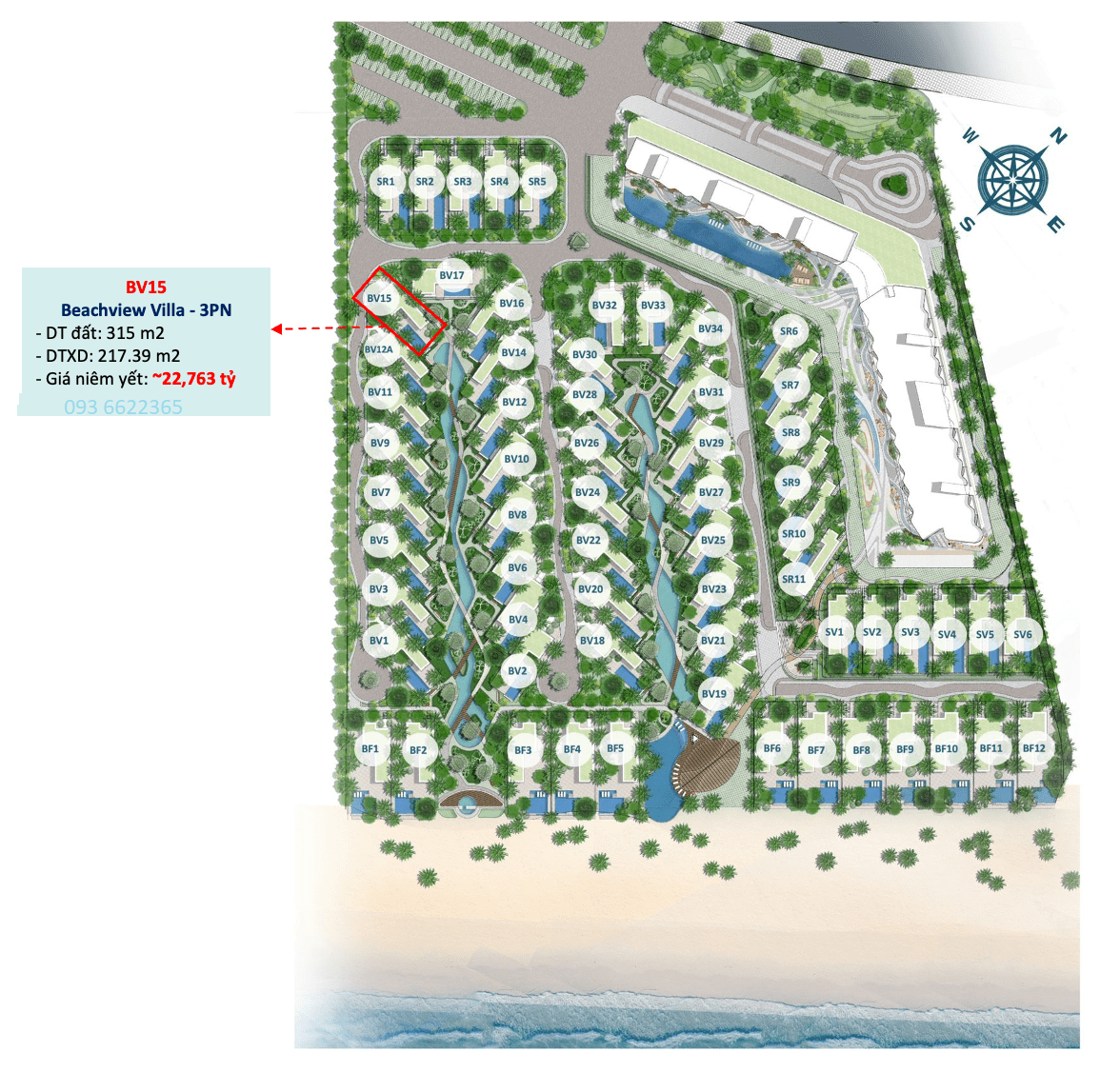 Cần bán Biệt thự dự án Ixora Hồ Tràm, Diện tích 315m², Giá 24 Tỷ 5