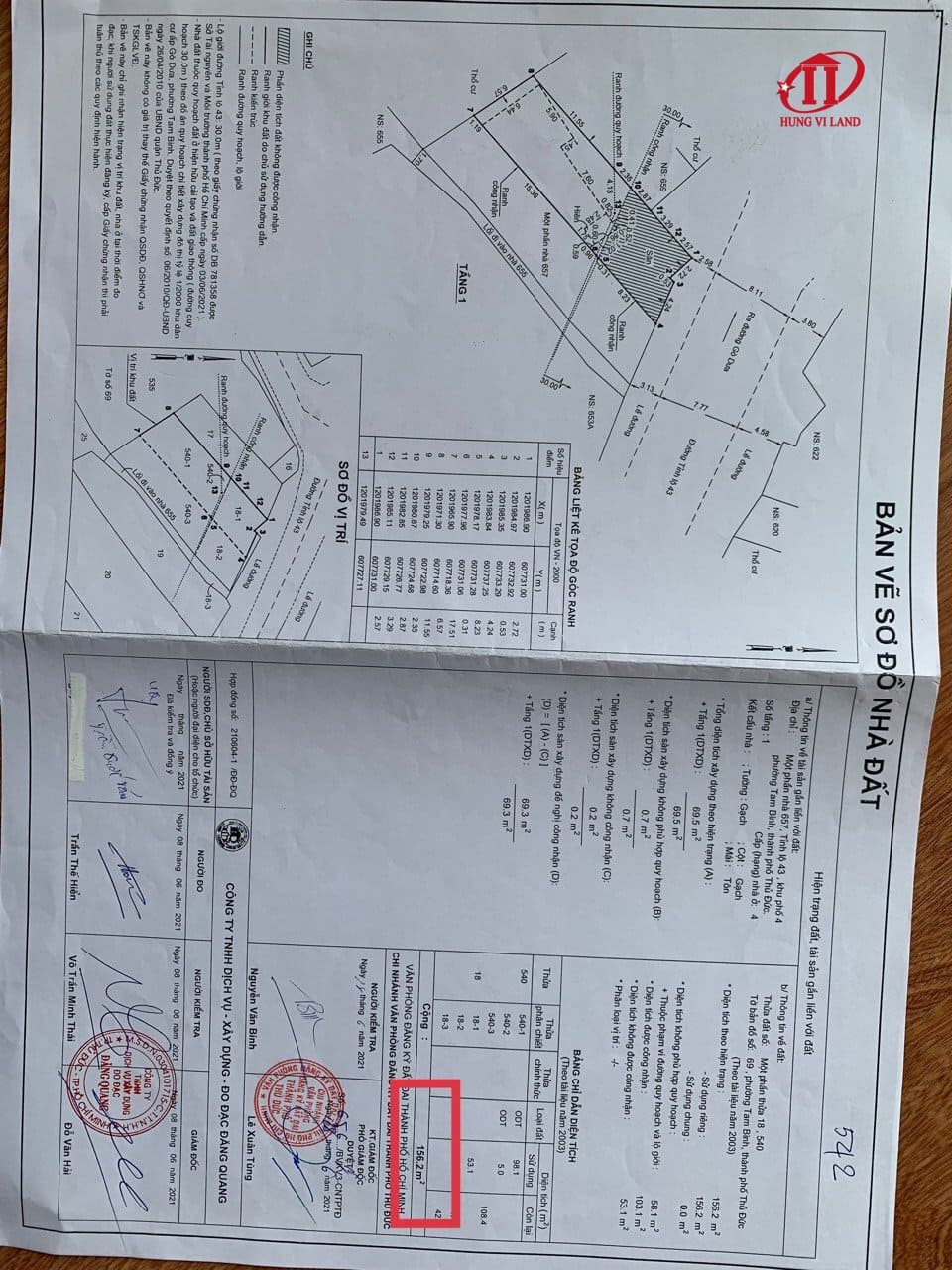 BDS HÙNG VĨ LAND [NC] MTKD 7x22M Tô Ngọc Vân sát ngã tư sung túc 15.5T 14/01/2023