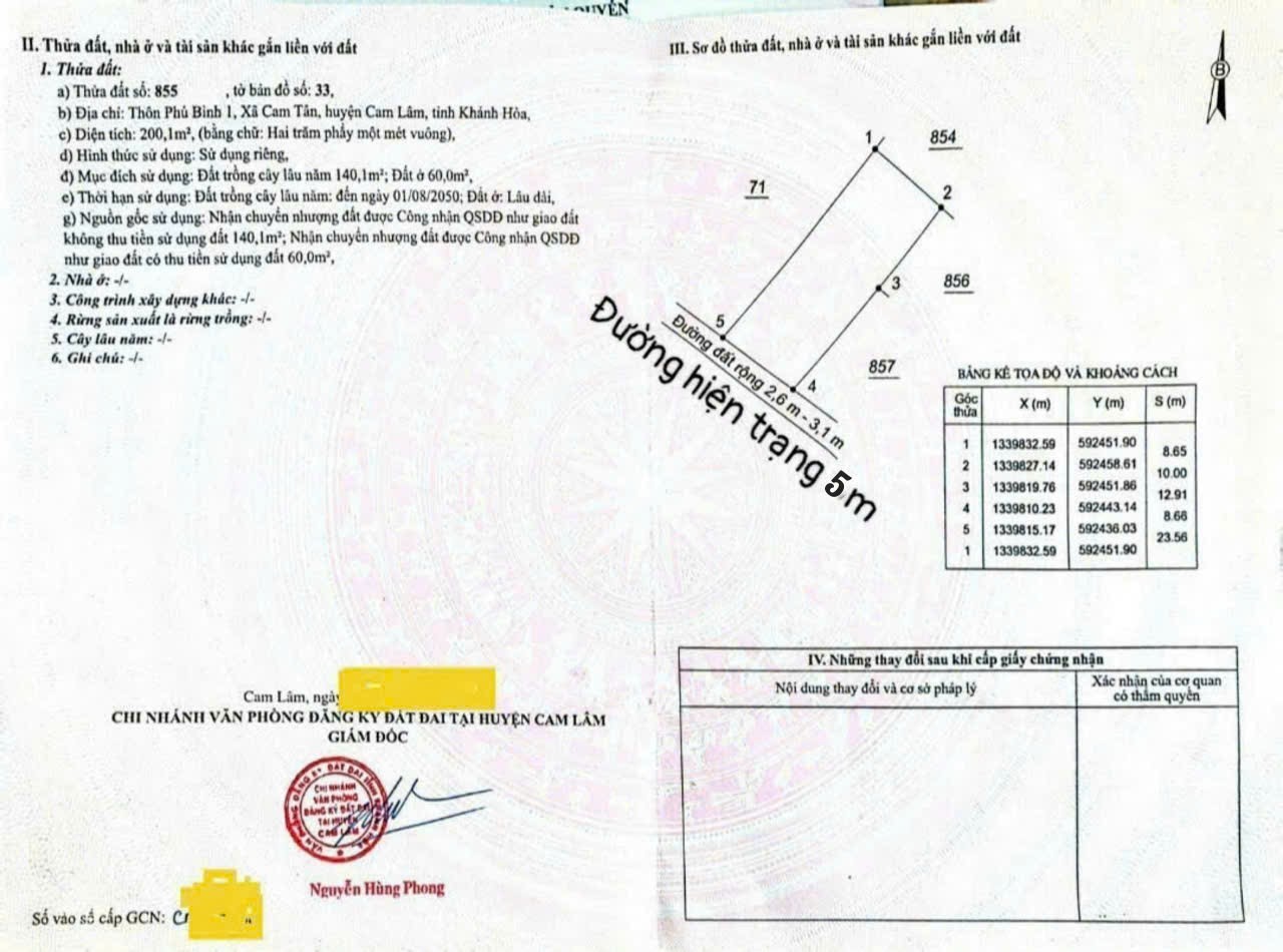 Bán đất Cam Tân - Cam Lâm đường thông dân cư đông đúc 8