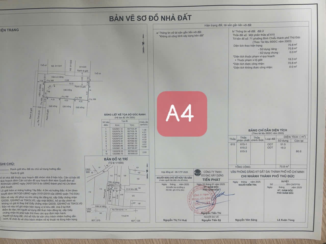 Cần bán Đất Phường Bình Chiểu, Thủ Đức, Diện tích 100m², Giá 4.4 Tỷ