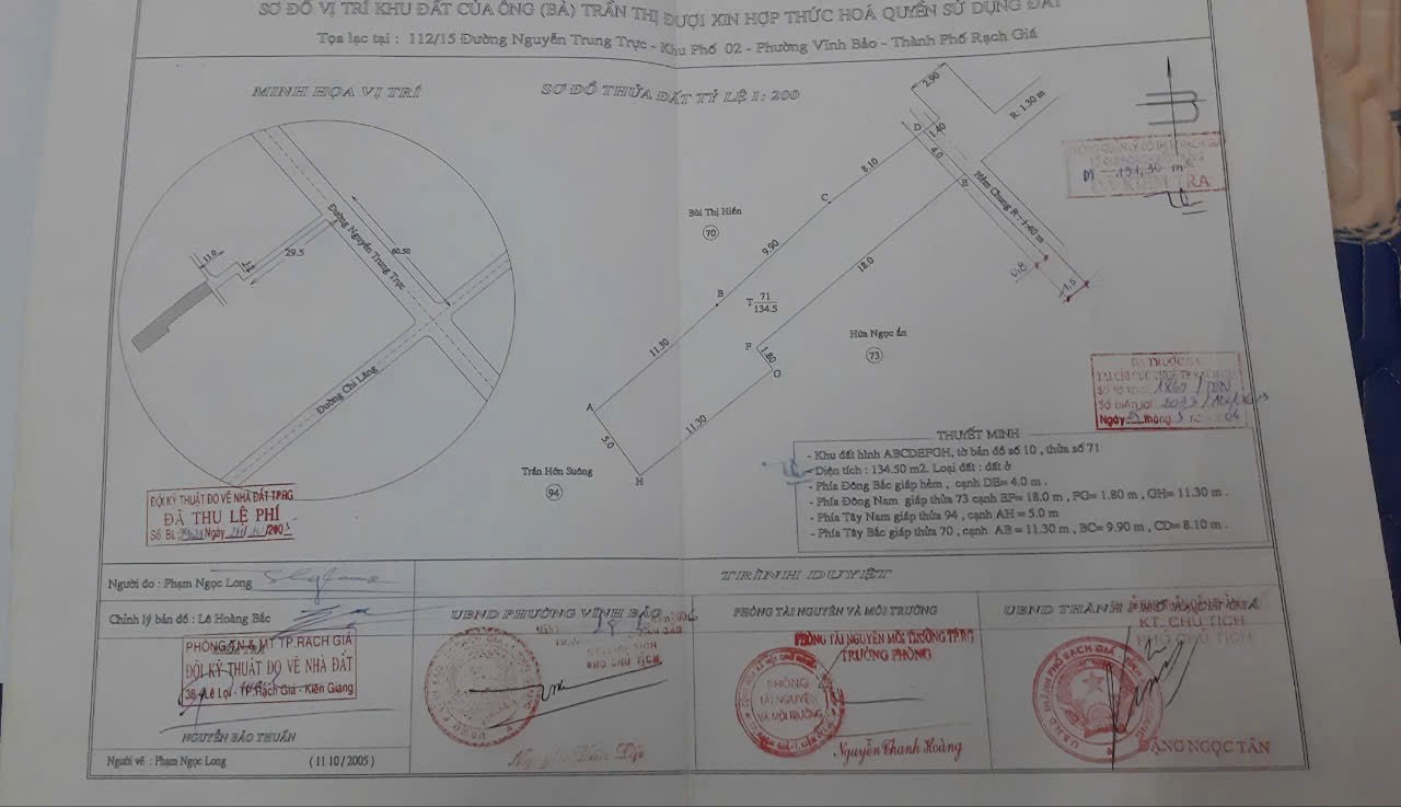 Cần Bán Nhà Chính Chủ Hẻm 112/15 đường Nguyễn Trung Trực, TP. Rạch Giá, Kiên Giang, Full Thổ Cư 3