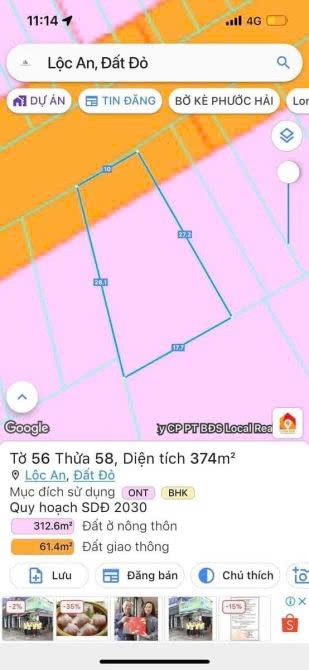 Cần bán Đất Đất Đỏ, Bà Rịa Vũng Tàu, Diện tích 374m², Giá 3.700.000 Triệu/m² 3