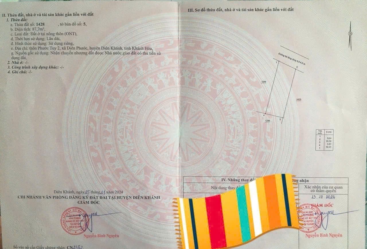 Bán đất Diên Phước full thổ cư vuông vắn giá rẻ đường bê tông oto vào tận nơi 5
