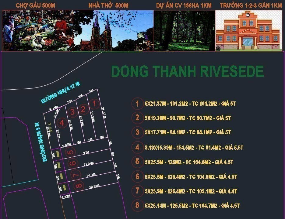 TIN VIP ĐỘC QUYỀN – 8 LÔ ĐẤT MẶT TIỀN ĐÔNG THẠNH, HÓC MÔN