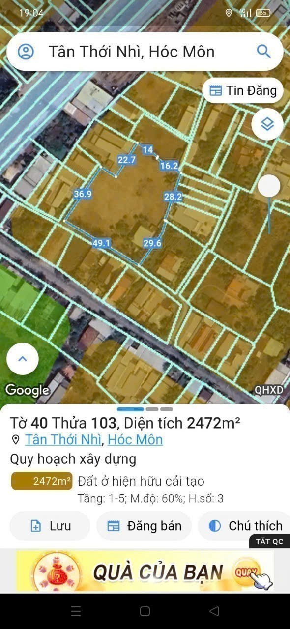 ĐẤT 2.600M² MẶT TIỀN TÂN THỚI NHÌ 14, HÓC MÔN - QUỸ ĐẤT LỚN – GIÁ TỐT 2