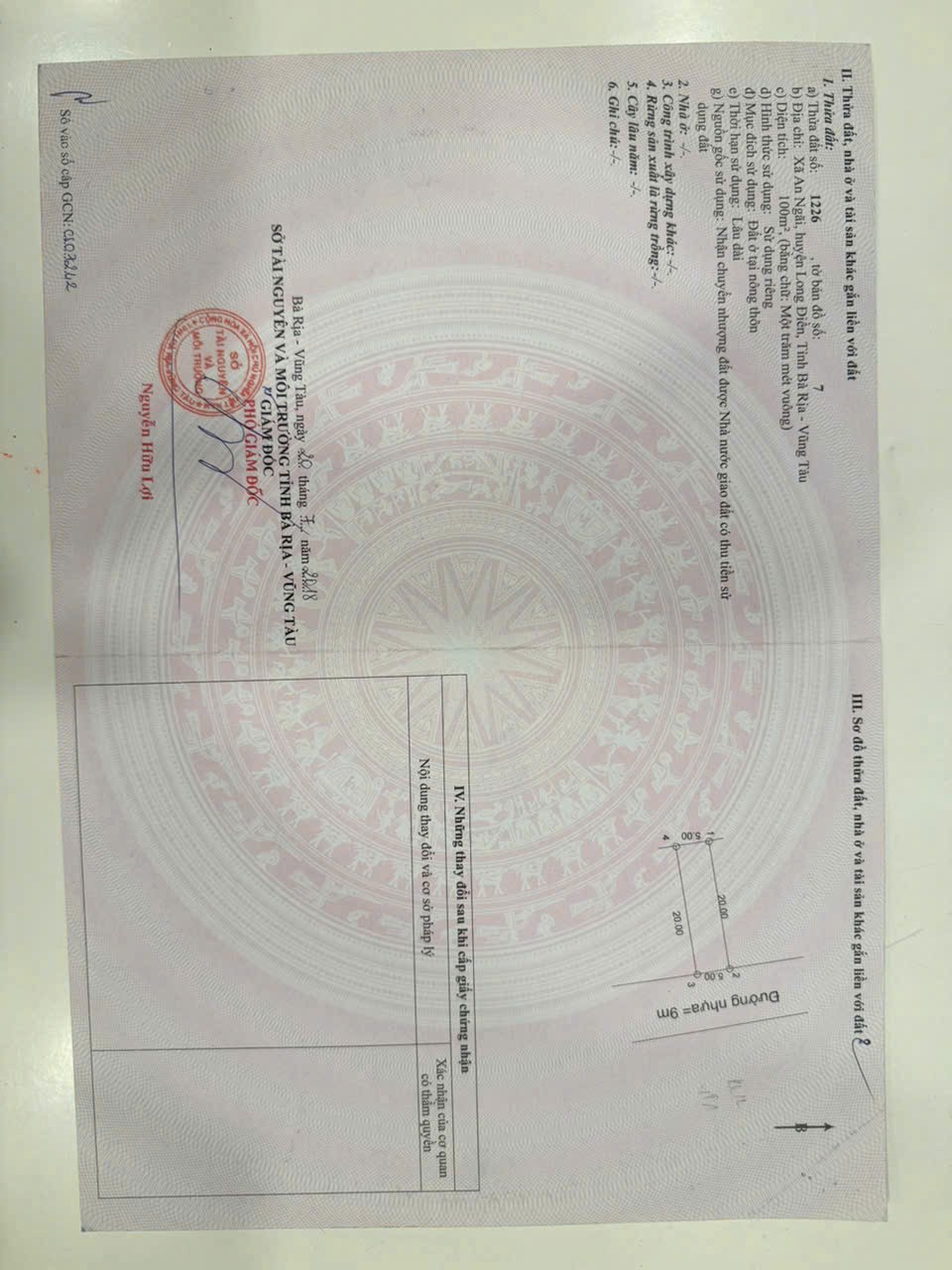 Cần bán Đất đường Quốc Lộ 55, Xã An Nhứt, Diện tích 100m², Giá Thương lượng 2