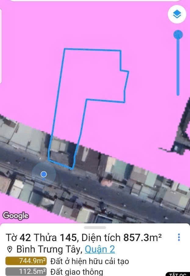 Cần bán Đất Phường Bình Trưng Tây, Quận 2, Diện tích 729m², Giá 0105 Tỷ