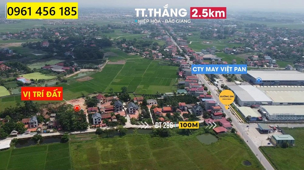 Bán đất Danh Thắng, Hiệp Hòa, Bắc Giang 2032m2, Gần Công ty May, vị trí đẹp 2