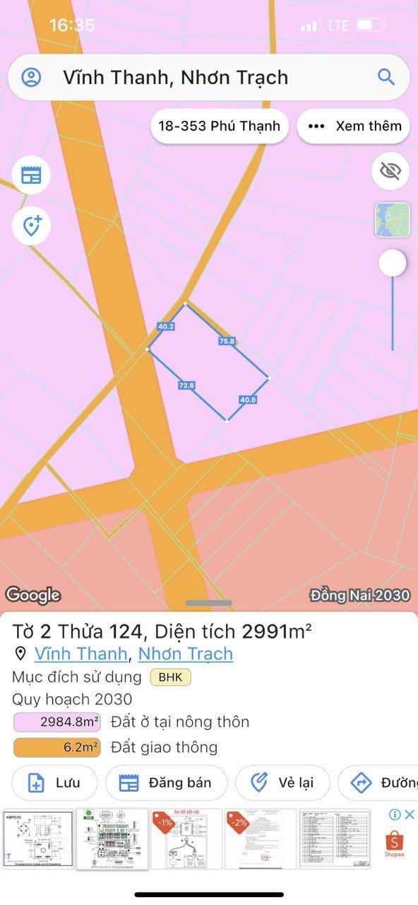 Cần bán Đất đường Quách Thị Trang, Xã Vĩnh Thanh, Diện tích 2991m², Giá 10.468 Tỷ