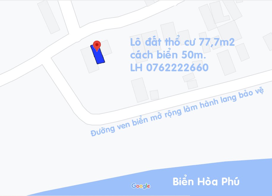 Cần bán Đất view biển đường 716, Xã Hoà Phú, Diện tích 77m² 2