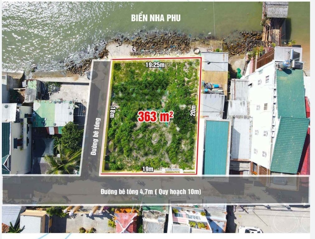 Bán đất mặt biển Vịnh Nha Phú -  Ninh Hòa, Diện tích 363m² tiếp giáp biển 20m 2