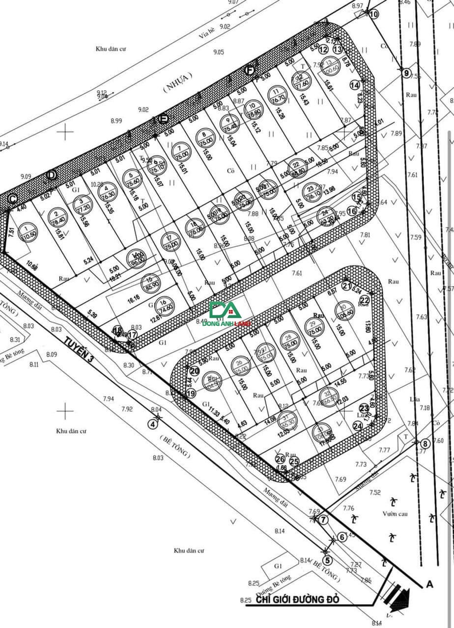 Bán đất đấu giá Xóm 4, Thôn Đoài, Kim Nỗ, Đông Anh, lô 30, diện tích 105,6m2. 4