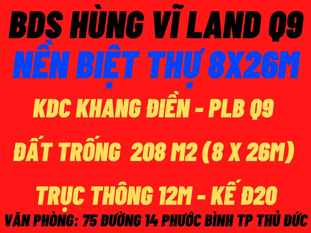 BDS Hùng Vĩ Land NC 04 lô Đất Khang Điền Q9 chỉ 75tr/m2 27/02/2023 5