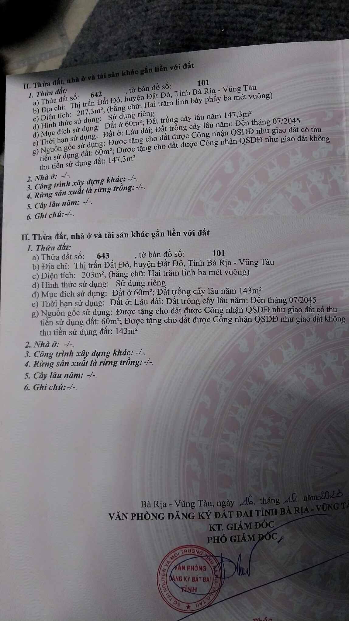 Cần bán Đất Đất Đỏ, Bà Rịa Vũng Tàu, Diện tích 200m², Giá Thương lượng 5