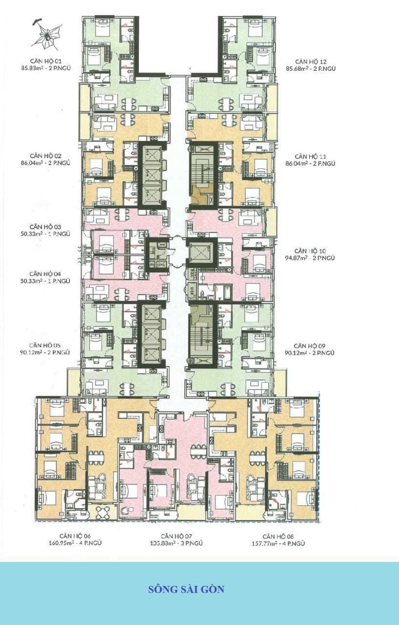Cho thuê Căn hộ chung cư dự án Saigon Pearl, Diện tích 160m², Giá 34 Triệu/tháng 2