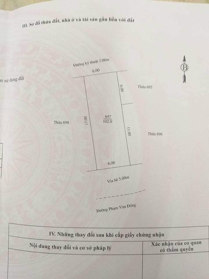 Bán đất ngã 4 Phạm Văn Đồng và Thanh Bình, ph Thanh Bình, TP HD, 102m2, mt 6m, KD đắc địa 5