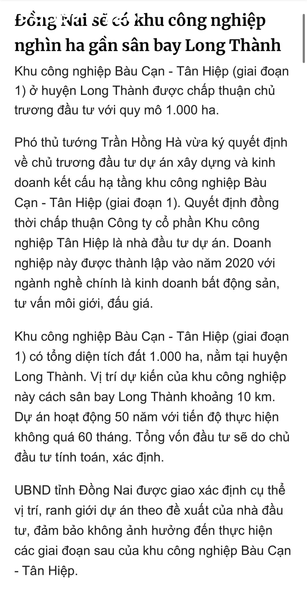 Bán gấp 5 lô liền kề khu trung tâm xã Tân Hiệp - Long Thành - Đồng Nai.Tổng Diện tích : 3