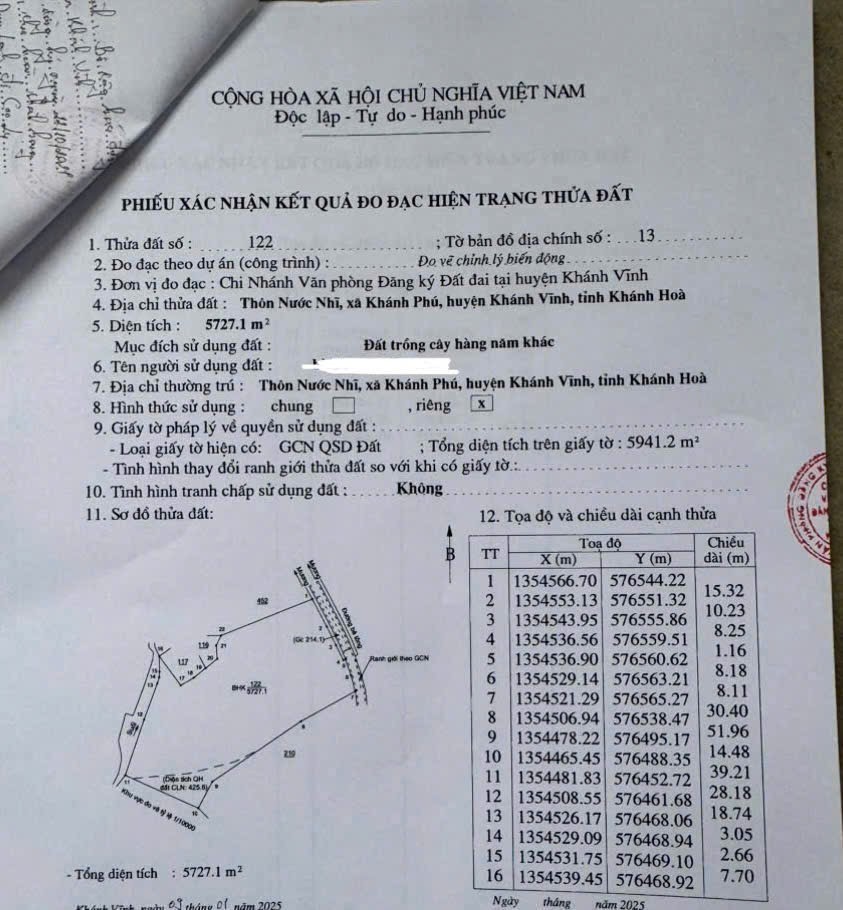 Bán đất vườn Khánh Phú - Khánh Vĩnh giáp suối gần khu công nghiệp Sông Cầu 6