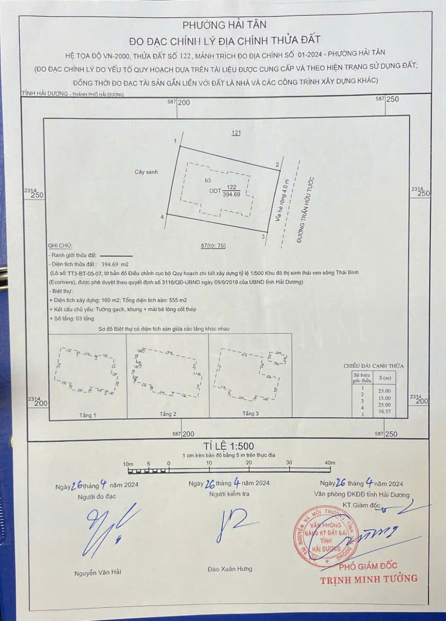 Cần bán Biệt thự Phường Hải Tân, Hải Dương, Diện tích 394m², Giá 165 Triệu/m²