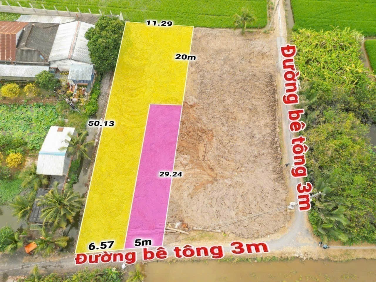 Bán đất thổ lúa đường beton xã Nhựt Chánh tdt 572m2 ( 145m2 thổ cư) giá 1,5 tỷ 4