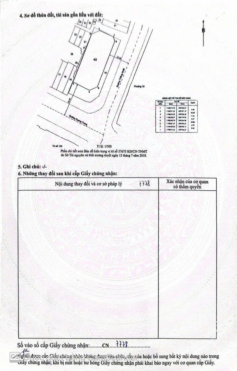 GÓC 2 MẶT TIỀN QUANG TRUNG - THỐNG NHẤT – GÒ VẤP – DÒNG TIỀN 500TR/THÁNG 5
