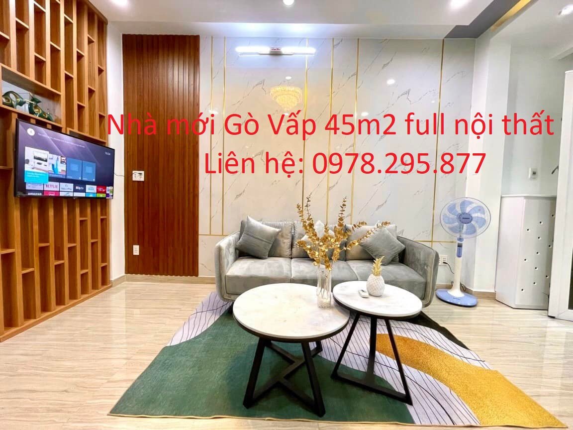 Nhà mới Gò Vấp, 45m2, ngang 5 dài 9, full nội thất chỉ tròn 4 tỷ.