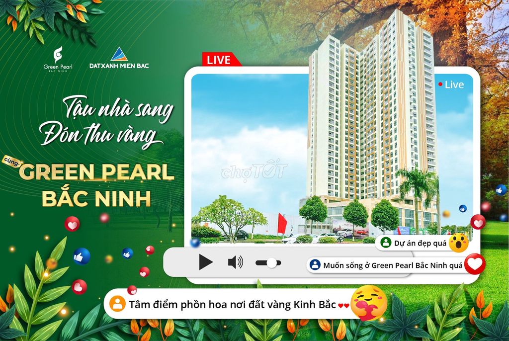 Cần bán Căn hộ chung cư dự án Chung cư Green Pearl Bắc Ninh, Diện tích 72m², Giá 2.1 Tỷ 2