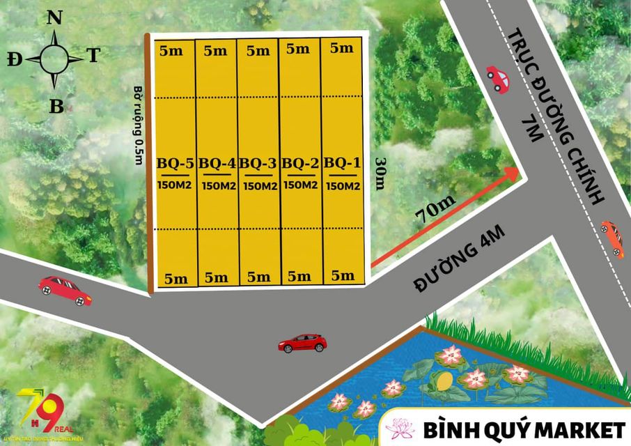 Cần bán Đất đường Quốc lộ 1A, Xã Bình Quý, Diện tích 847m², Giá 1.8 Triệu/m²