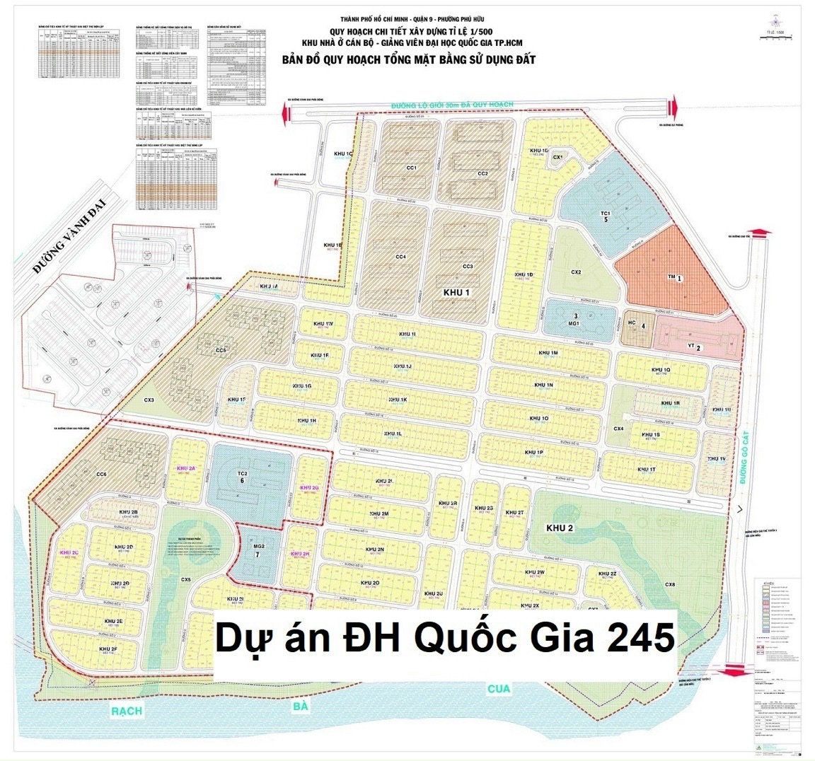 Cần bán đất nền DT 189m2, giá 36tr/m2 dự án Khu nhà ở ĐHQG 245 đường Gò Cát, Phường Phú Hữu, Q9
