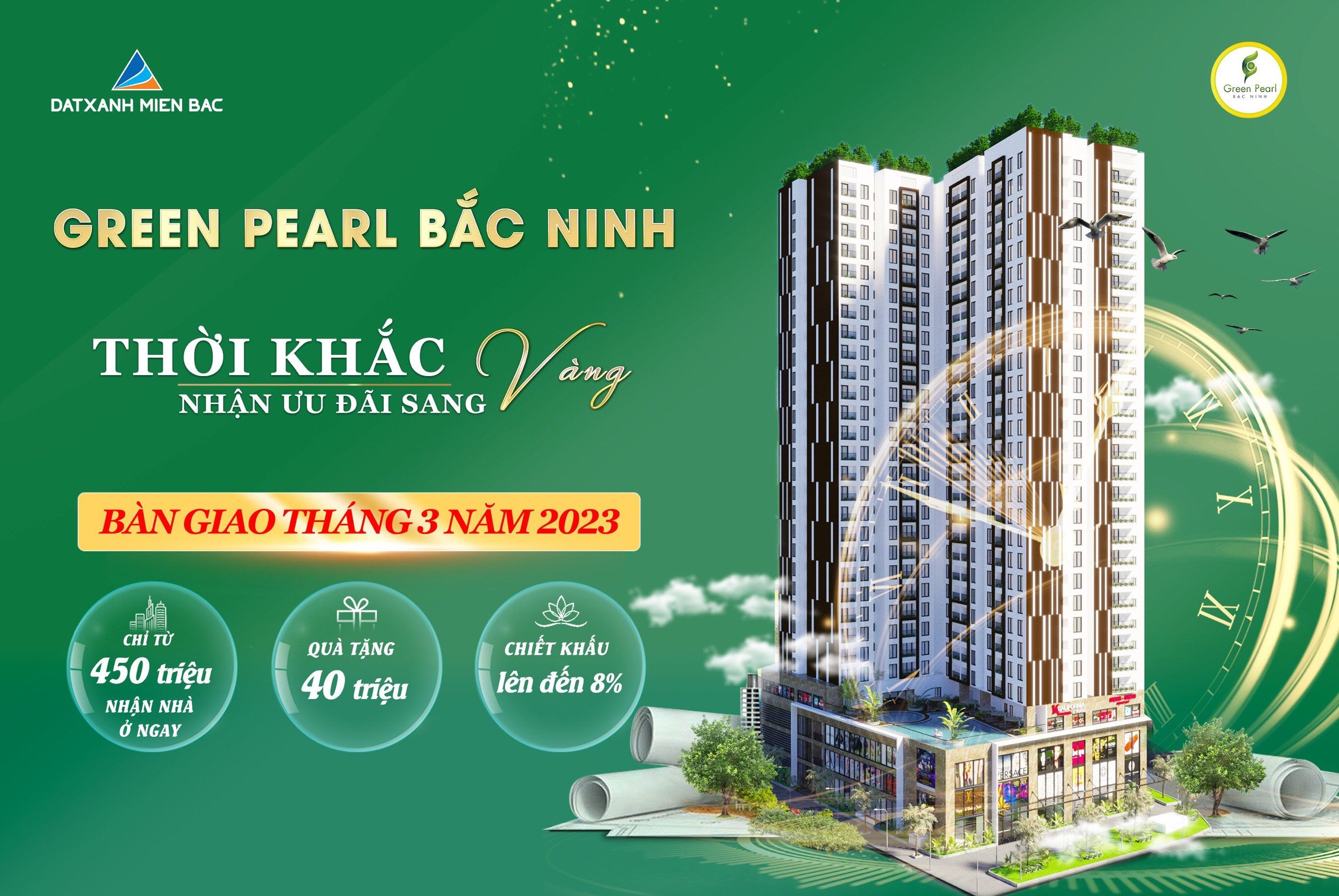Cần bán Căn hộ chung cư dự án Chung cư Green Pearl Bắc Ninh, Diện tích 72m², Giá 2.1 Tỷ 10