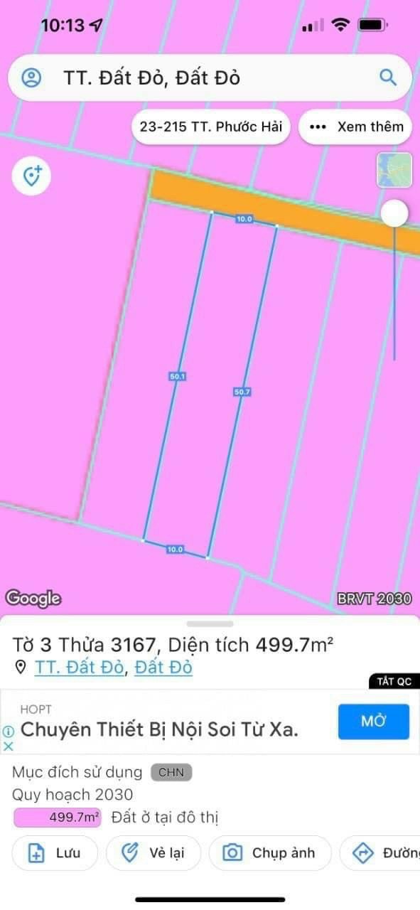 Cần bán Đất đường 55, Thị trấn Đất Đỏ, Diện tích 500m², Giá Thương lượng 3