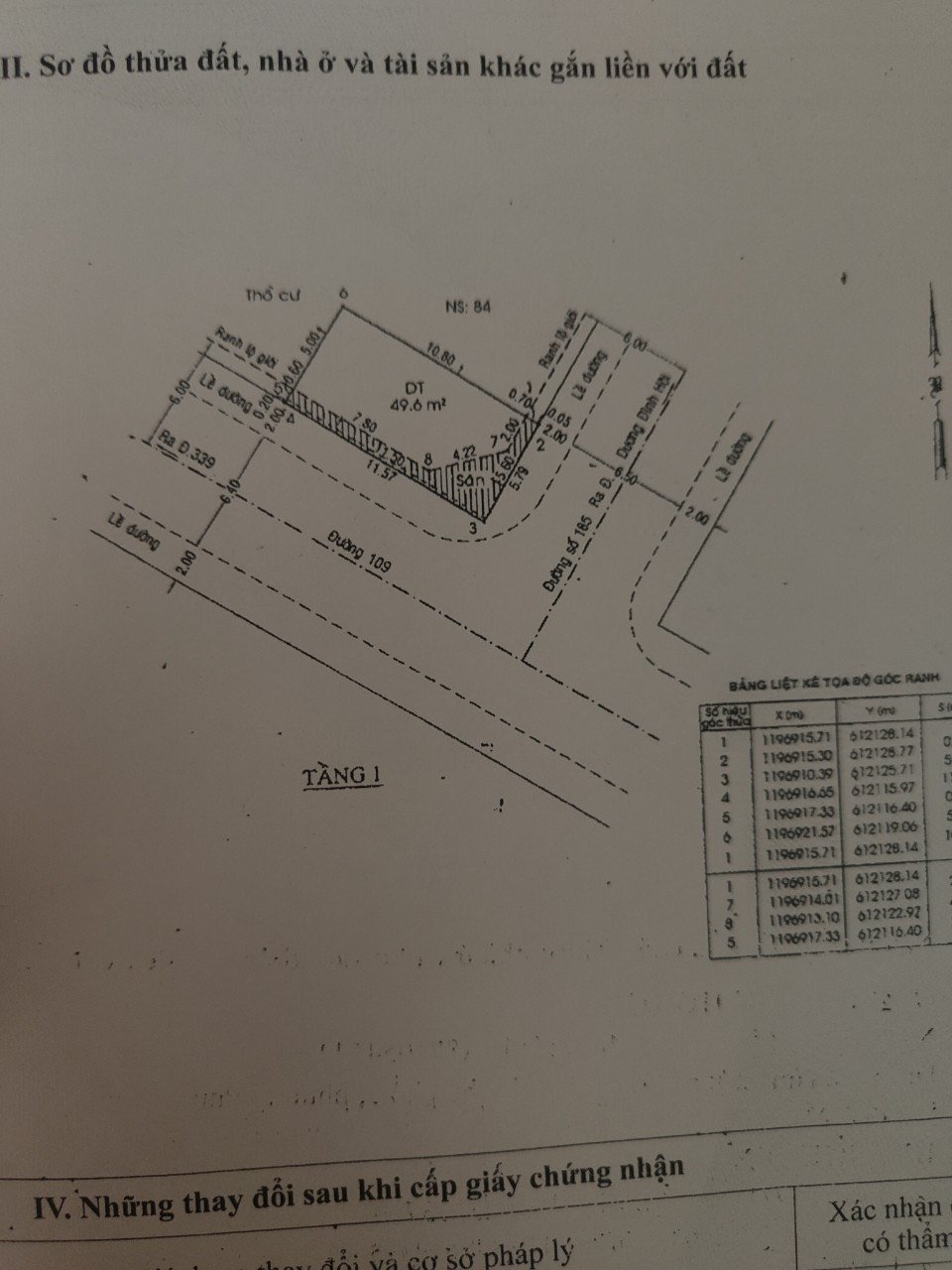 BDS HÙNG VĨ LAND [NC] 2MTKD GÓC 185 Đường 109 thông 16m 4T chỉ 7.5T 20/03/2023 2