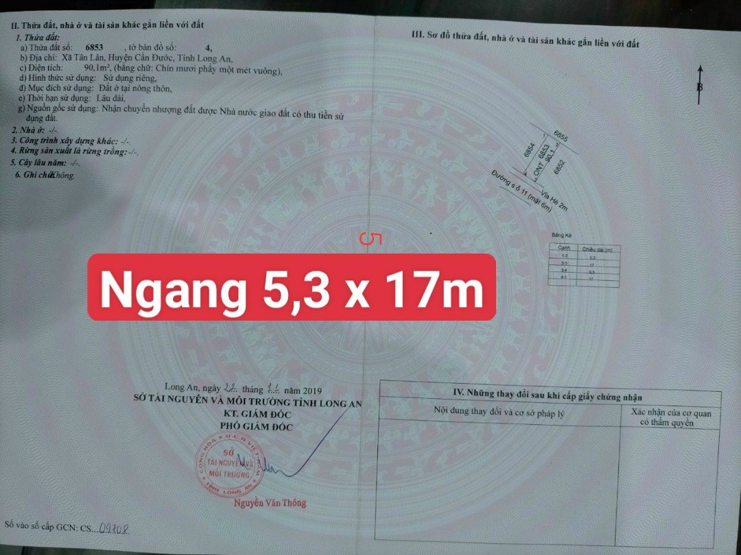 Cần bán Đất đường Quốc Lộ 50, Xã Tân Lân, Diện tích 90m², Giá Thương lượng 4