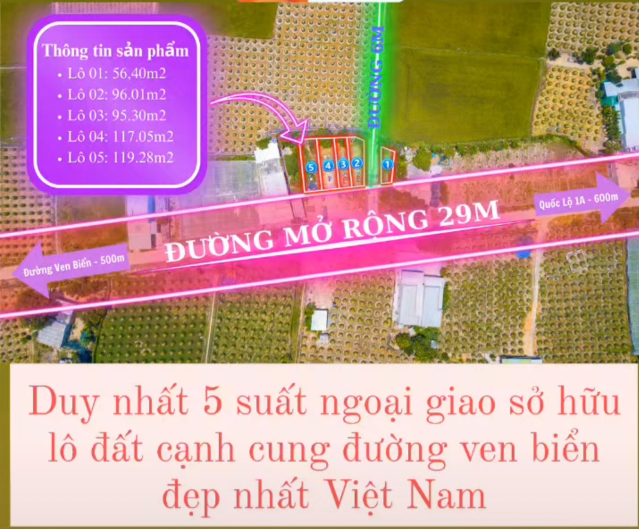 Bán nhanh lô đất Phước Thể, Tuy Phong - cách Liên Hương chỉ 5p, đường 8m qh 29m giá chỉ 6tr/m2 2