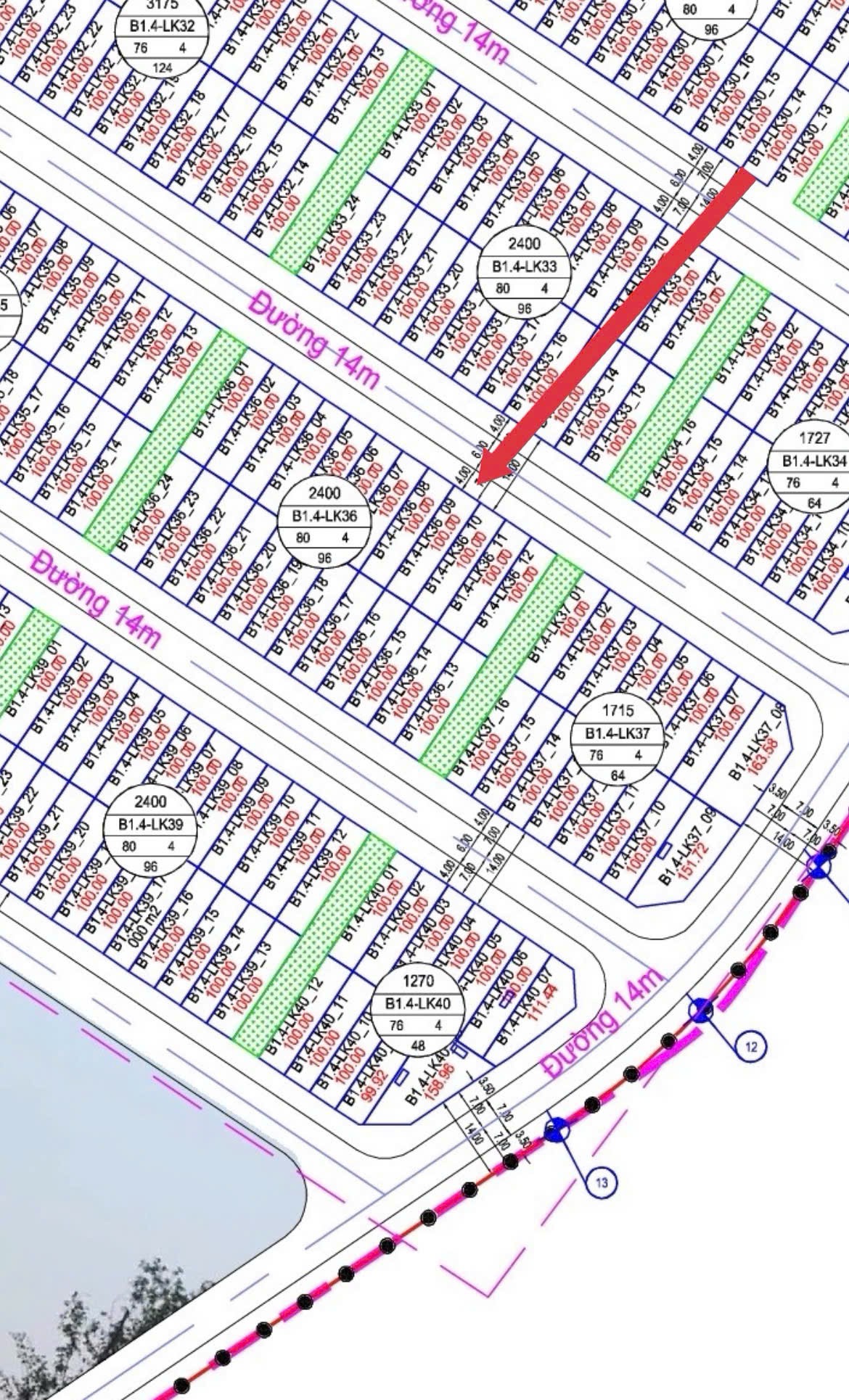 Chính chủ gửi bán lô Liền kề gầ chung cư Khu B1.4 Lk 36 KĐT Thanh Hà Cienco 5 giá đầu tư 3