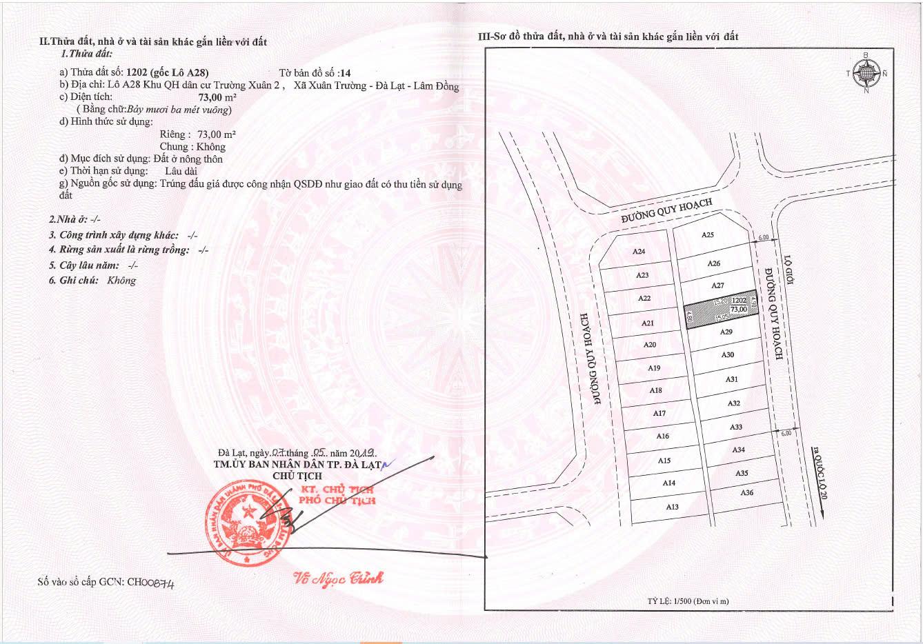 Cho thuê đất ở Đà Lạt Xuân Trường, miễn phí 1PN giá 2tr/lô/ sổ riêng 3
