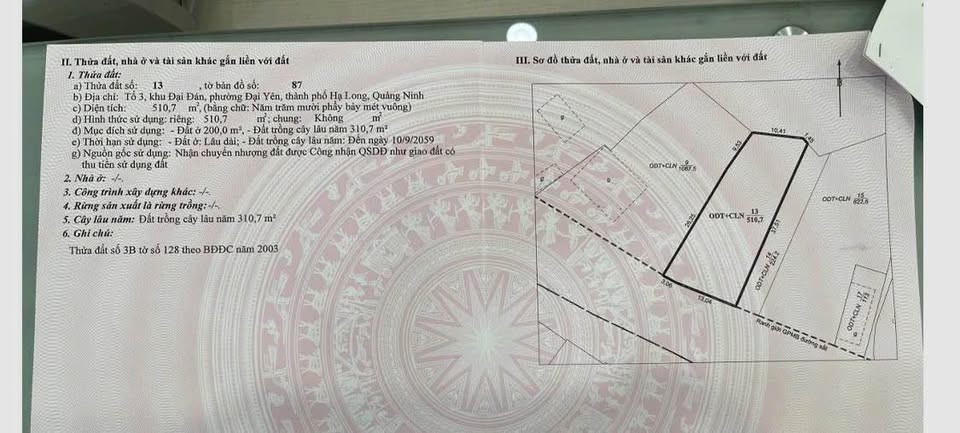 CHỈ 12 TRIỆU/M2 - SỞ HỮU NGAY ĐẤT 510m2 Đại Yên, HẠ LONG SÁT VÁCH VINHOMES HẠ LONG XANH. 8