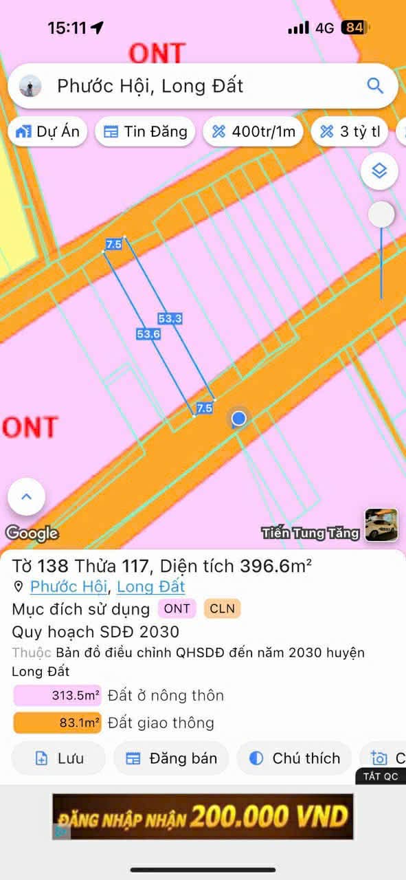 Cần bán Đất đường Võ Văn Kiệt, Xã Lộc An, Diện tích 396m², Giá 1.4 Tỷ