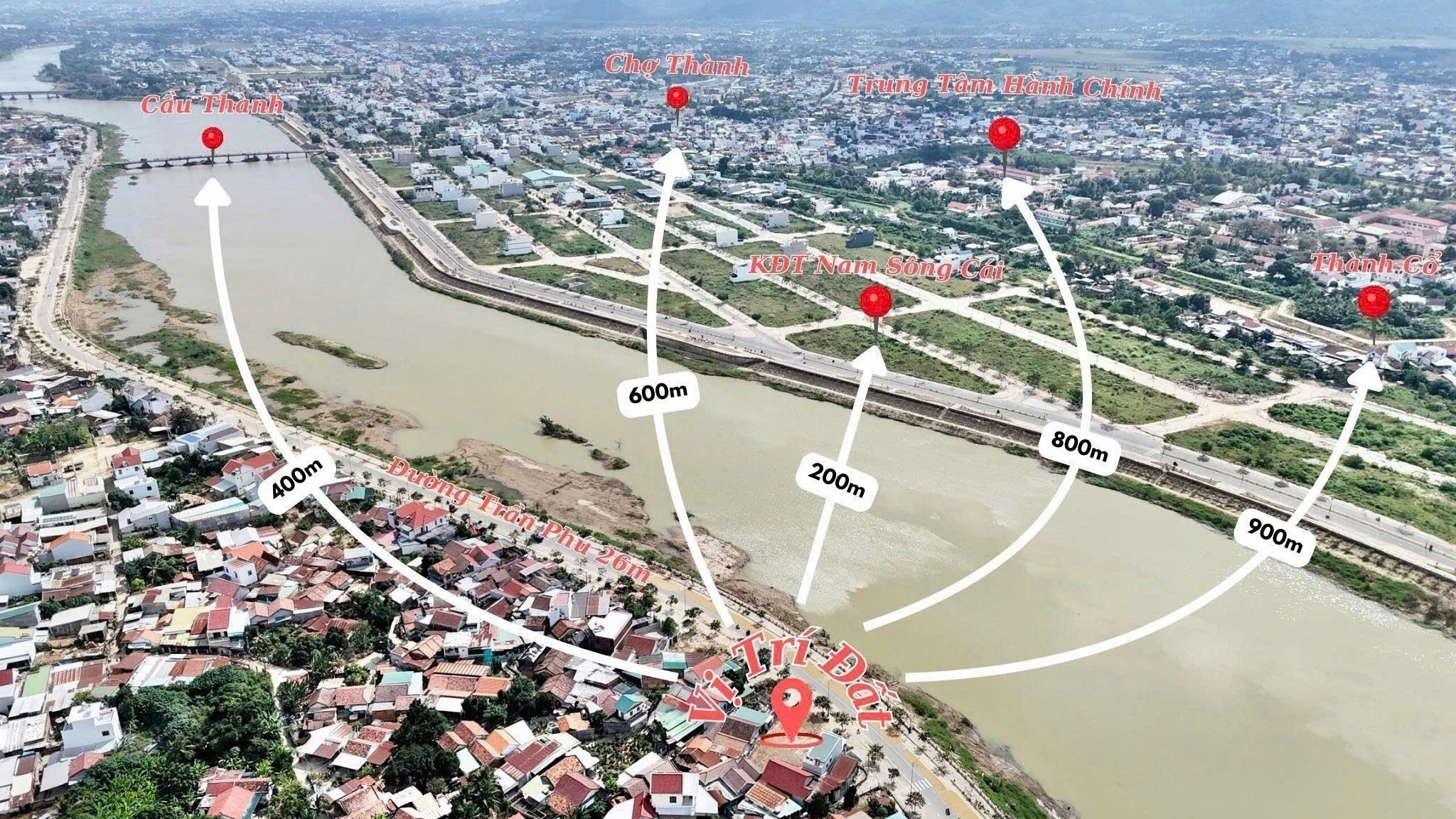 án đất mặt tiền đường bờ kè Trần Phú - thị trấn Diên Khánh view sông Cái 6
