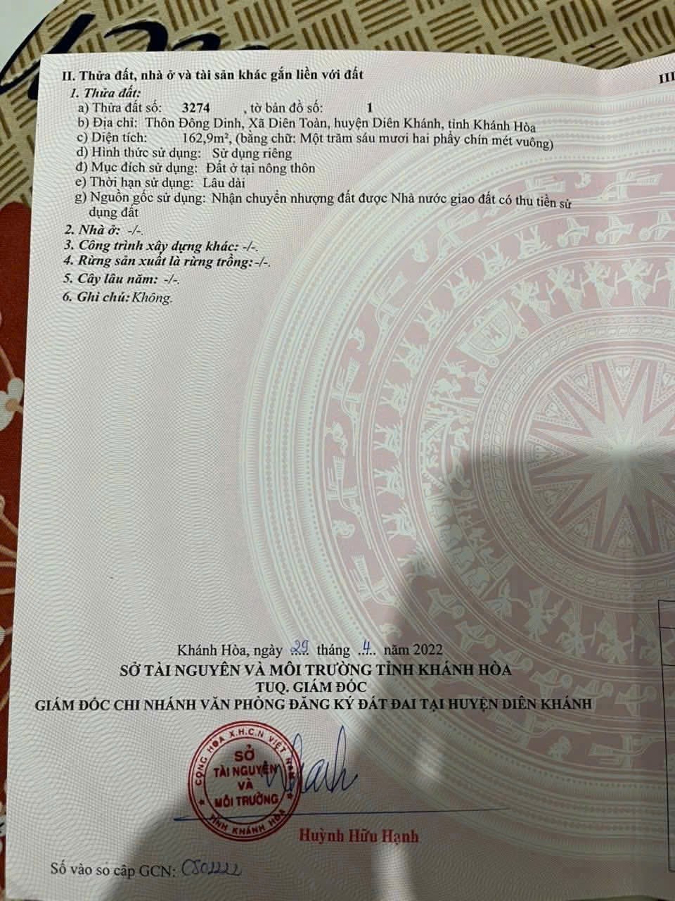 Bán đất Diên Toàn thôn Đông Dinh full thổ cư giá rẻ xung quanh dân cư đông 7