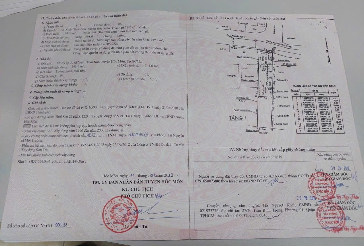 KHO XƯỞNG XUÂN THỚI SƠN – GẦN NGUYỄN THỊ THỬ – XE TẢI VÀO TẬN NƠI – CHỈ 13 TỶ 4
