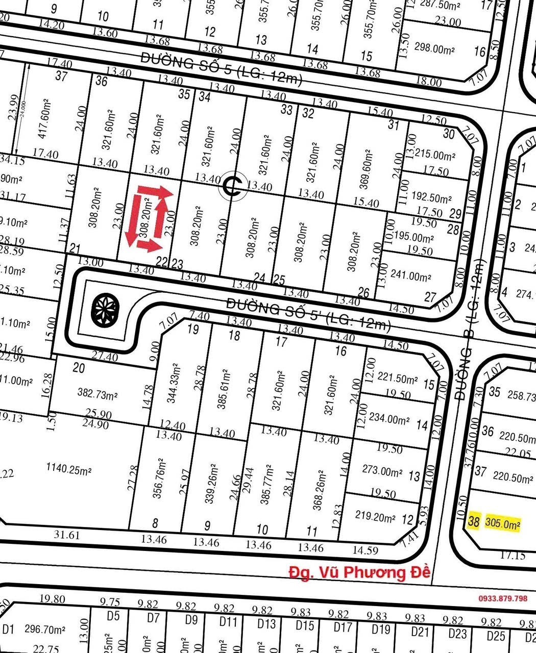 Cần bán Đất Phường Thạnh Mỹ Lợi, Quận 2, Diện tích 308m², Giá 135 Triệu/m²