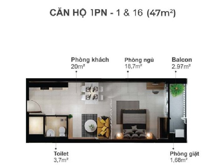 Cần bán Căn hộ chung cư dự án Eco Xuân – Lái Thiêu, Diện tích 47m², Giá 1300000 Triệu/m²