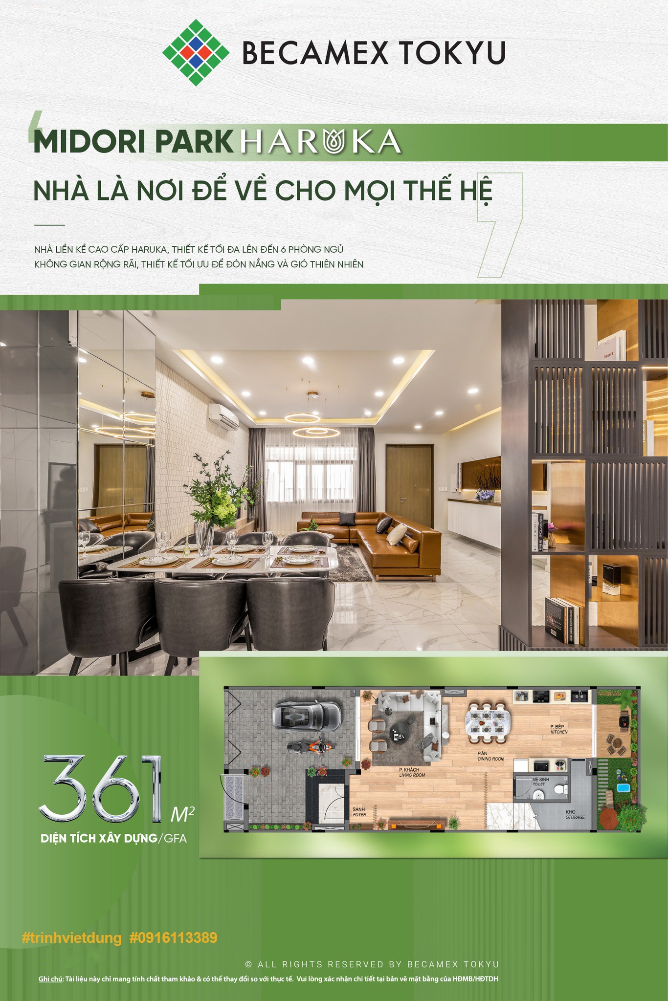 NHÀ LIỀN KỀ MIDORI PARK HARUKA – Thanh Toán 50% Nhận Nhà, 50% Thanh Toán 5 Năm 0% Lãi Suất 5