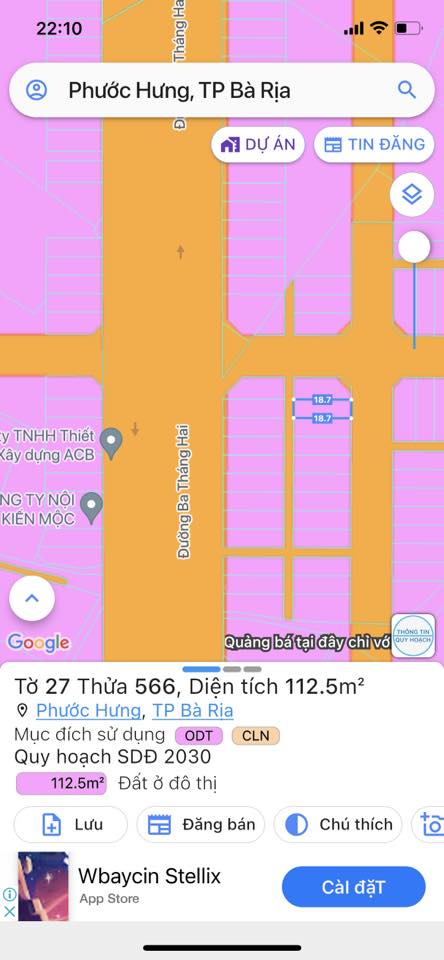 CHÍNH CHỦ GỬI BÁN LÔ ĐẤT ĐẸP – PHƯỜNG PHƯỚC HƯNG, TP. BÀ RỊA 4