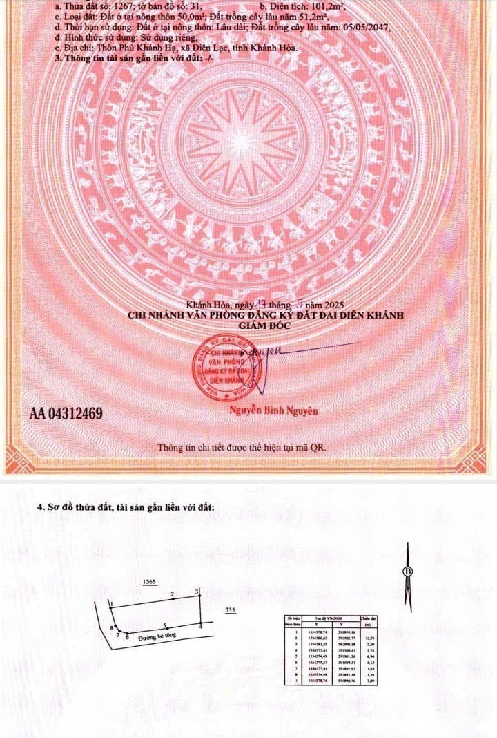 Bán đất Diên Thạnh lô góc 2 mặt tiền đường thông sát bên Võ Nguyên Giáp (cách chỉ 100m) 4