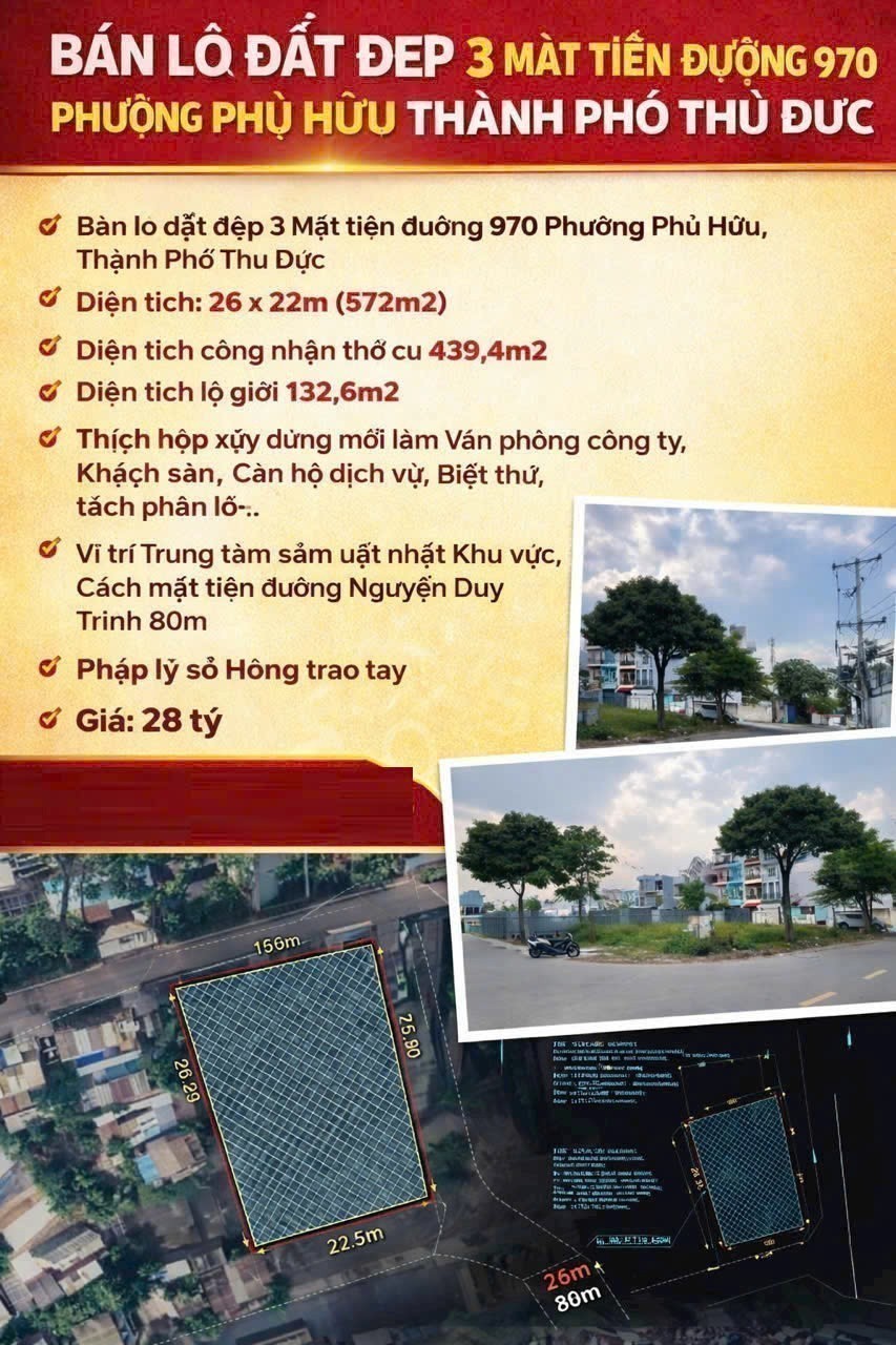 Cần bán Đất Phường Phú Hữu, Quận 9, Diện tích 470m², Giá 28 Tỷ